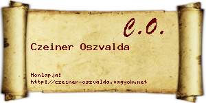Czeiner Oszvalda névjegykártya